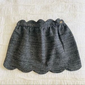 Zara Tweed Scallop Hem Mini Skirt
